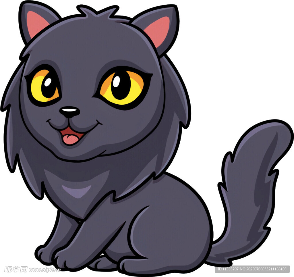 可爱黑猫卡通形象