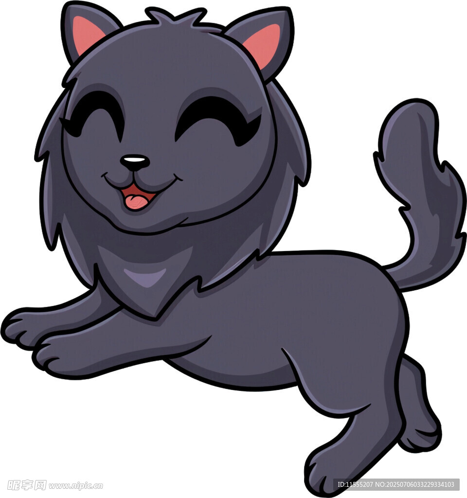 奔跑的黑猫