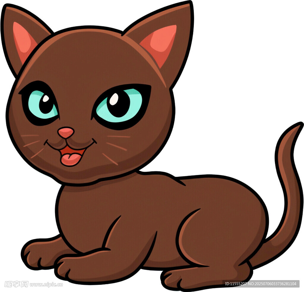 可爱棕色猫咪卡通形象