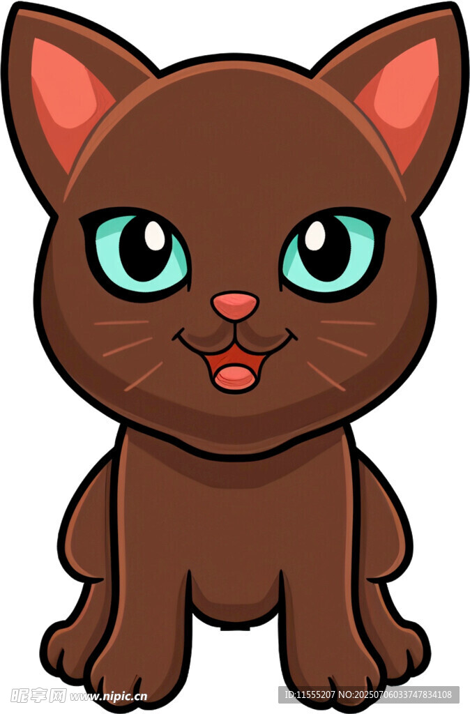 可爱棕色小猫卡通形象