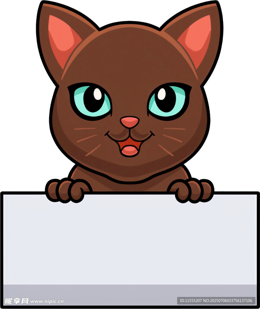 可爱猫咪探身白板前