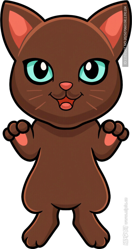 可爱卡通小猫摆出搞怪姿势