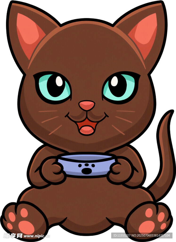 可爱小猫捧碗卖萌