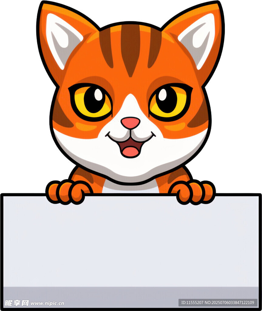 可爱猫咪举牌