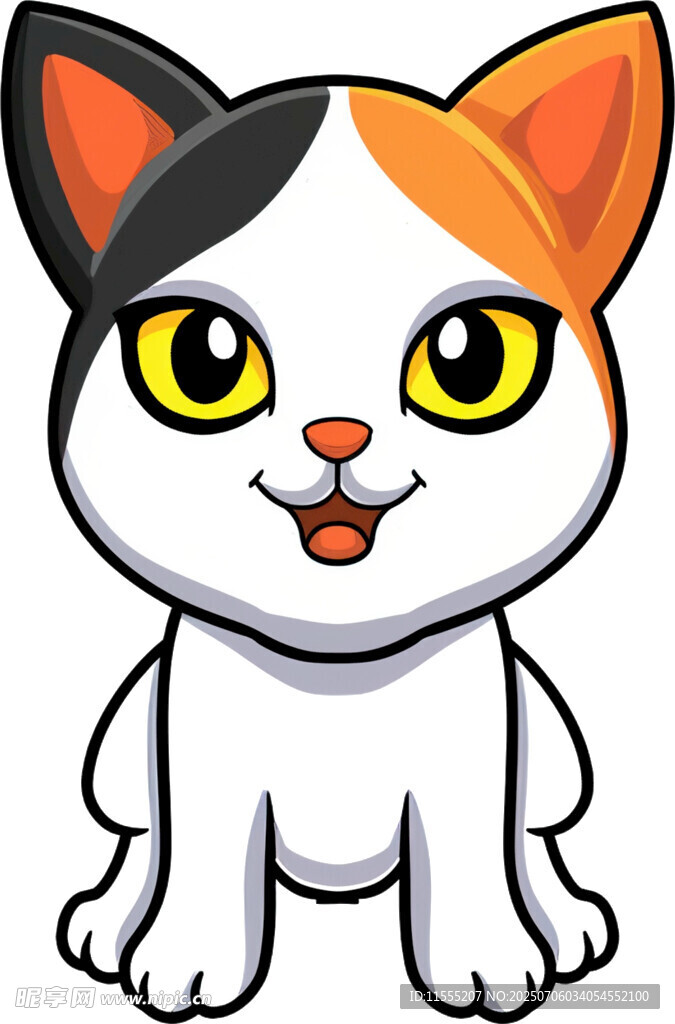 可爱三色小猫卡通形象