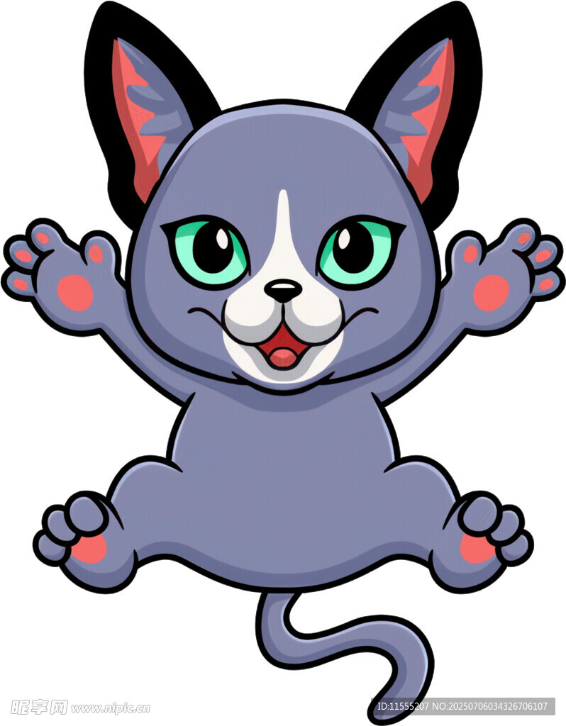 可爱跳跃的卡通猫咪