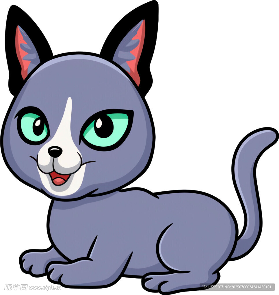 可爱灰猫卡通形象