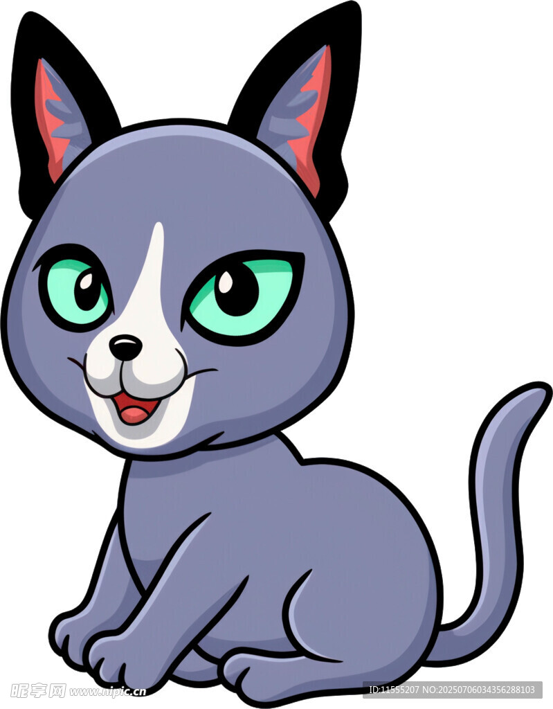 可爱灰猫卡通形象