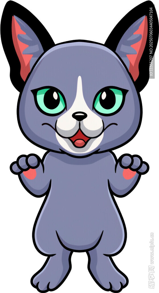 可爱卡通小灰猫