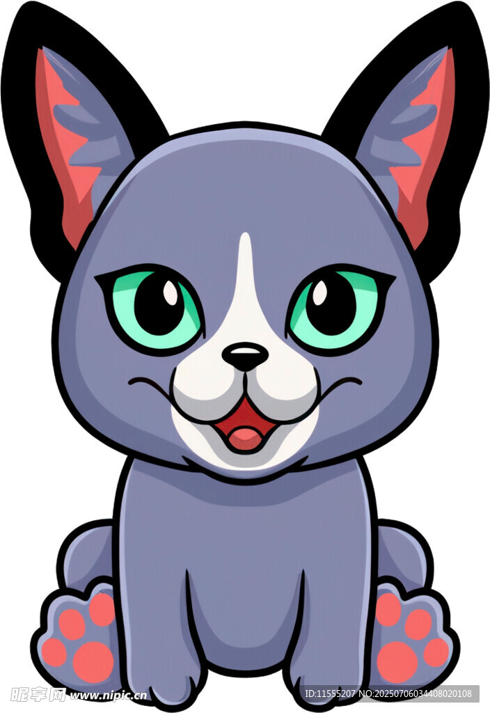 可爱蓝猫卡通形象