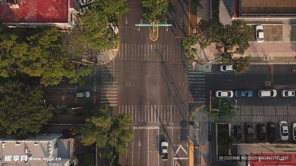 俯瞰城市街道景象