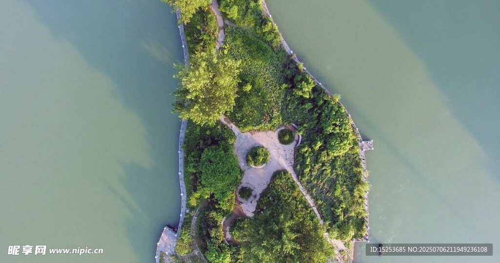 湖畔绿地景观鸟瞰图
