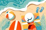 夏日海滩插图