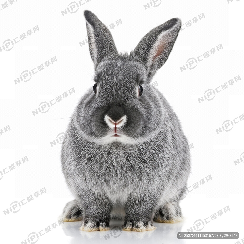 兔子 正面 白色背景 全身