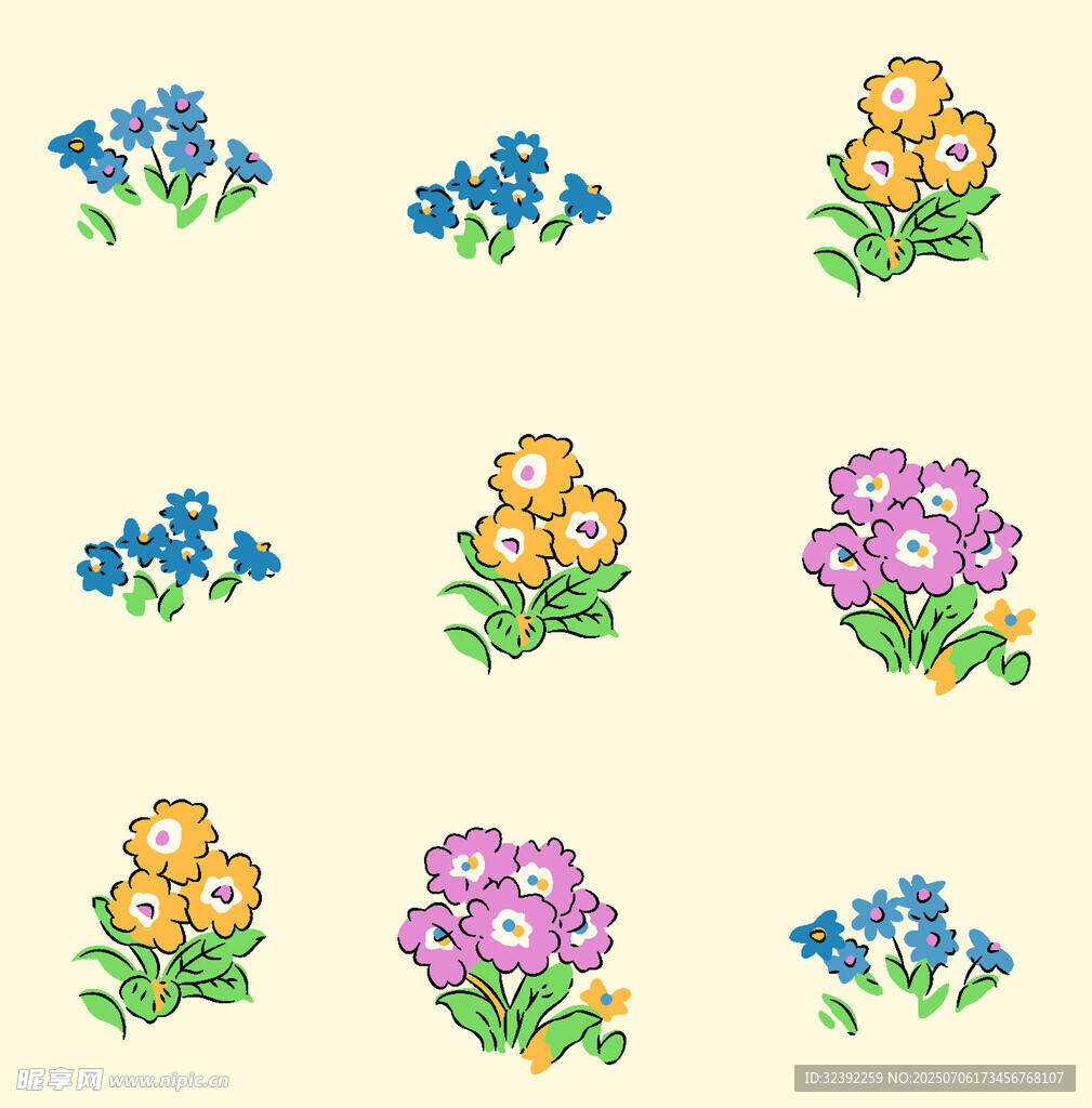 多彩花卉图案集合