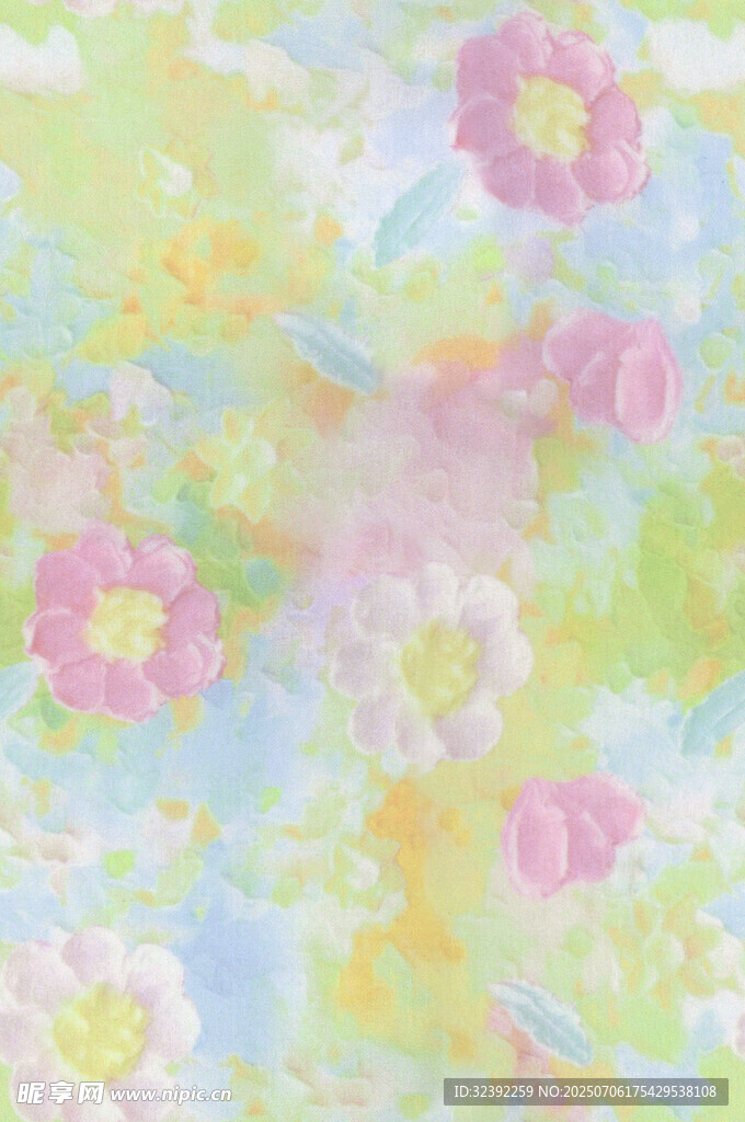 梦幻花卉水彩背景图