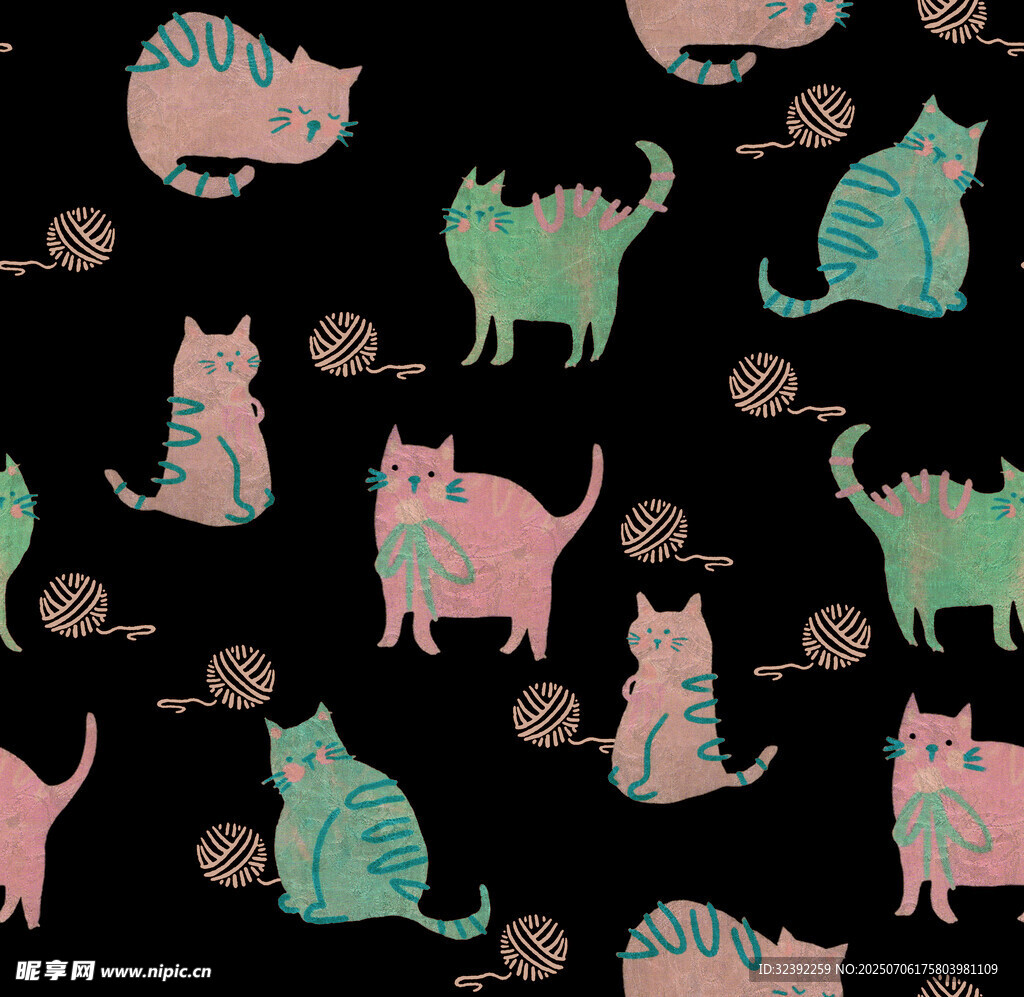 可爱猫咪图案背景设计