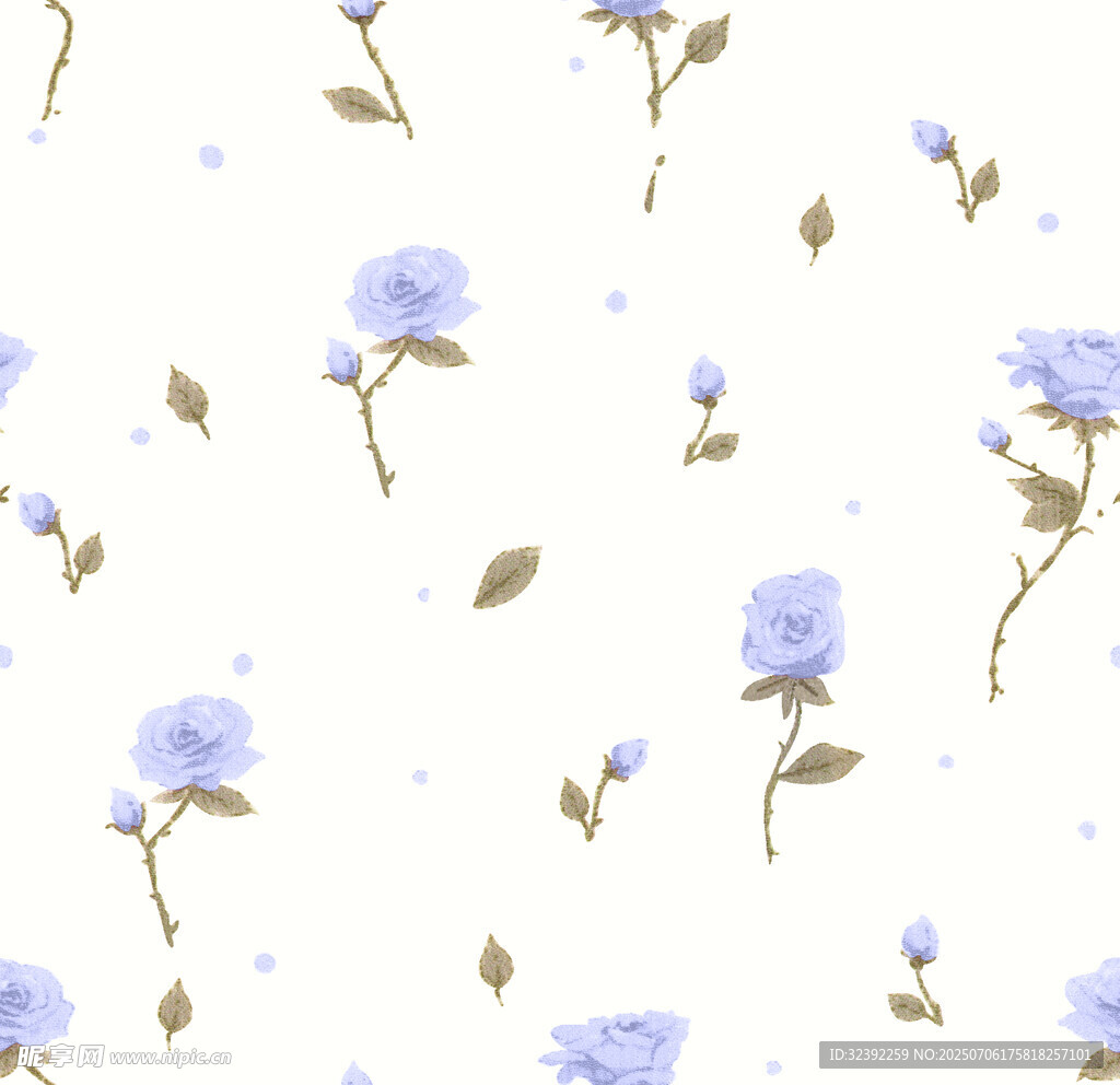 蓝紫色小花无缝图案背景