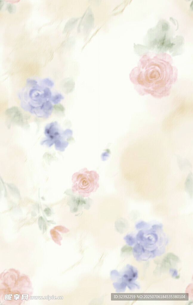 淡雅花卉水彩背景图