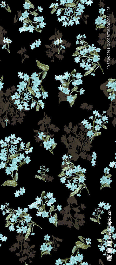 蓝白小花特写