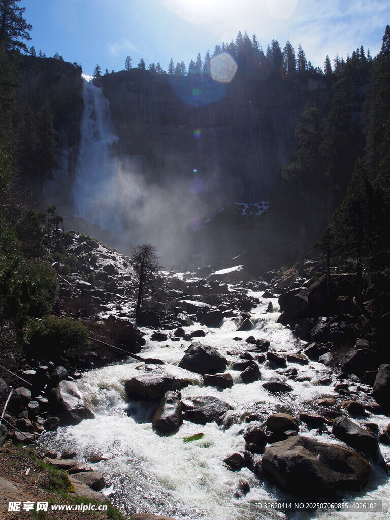 山间瀑布溪流美景