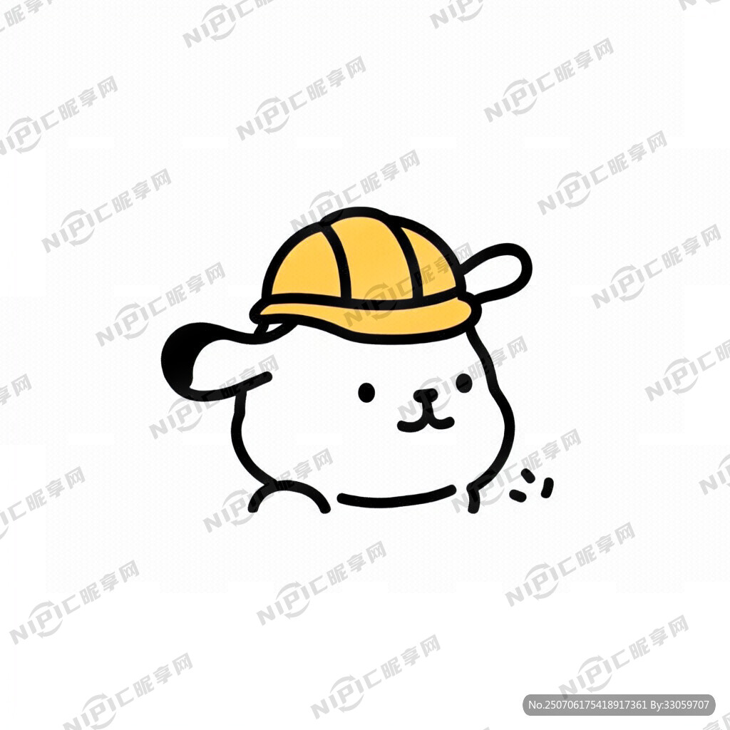 卡通动物 带安全帽 简单明了