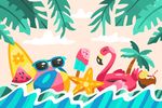 夏日海滩度假插图
