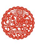 圆形生肖牛剪纸图案