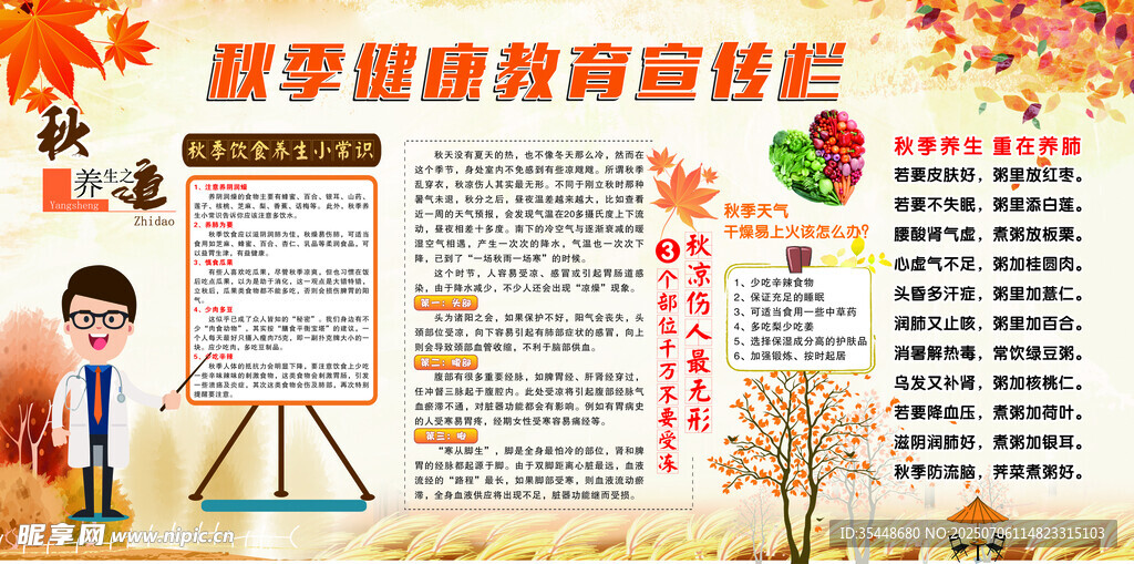 秋季健康教育宣传栏