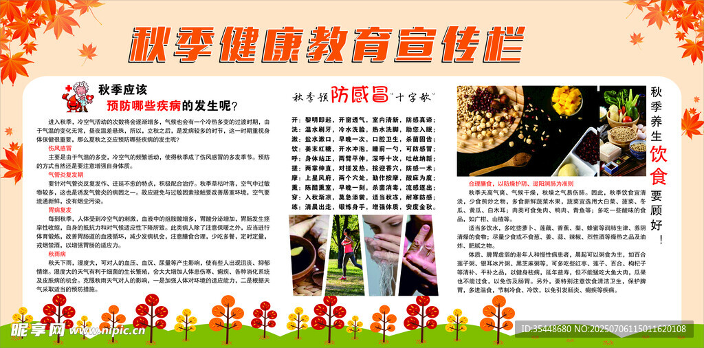 秋季健康教育宣传栏