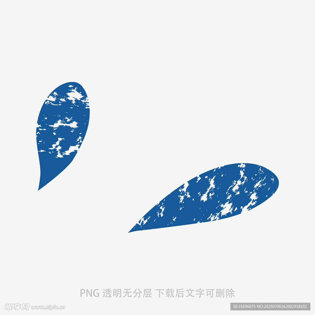 蓝色斑驳水滴形状矢量图