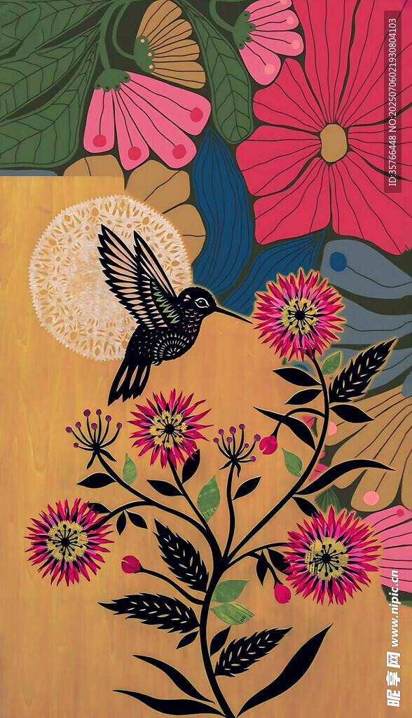 花鸟绘景图