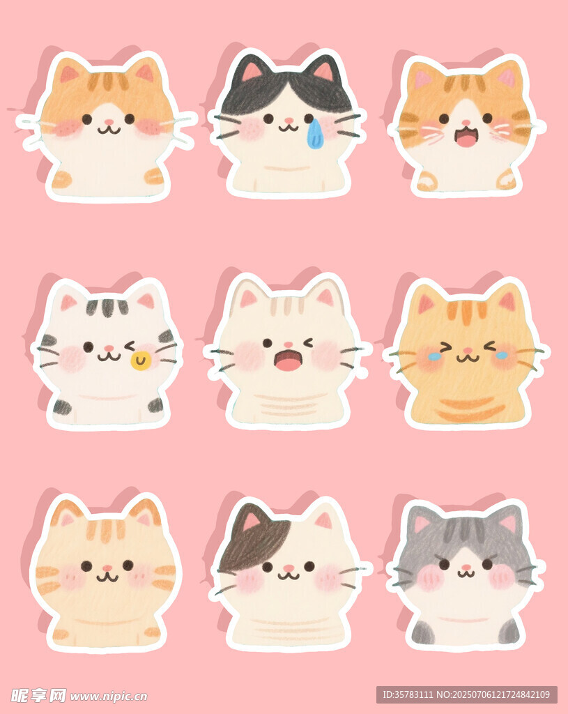 卡通猫咪贴纸