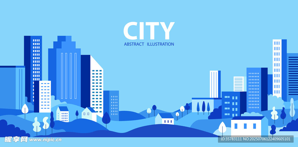 城市背景插图
