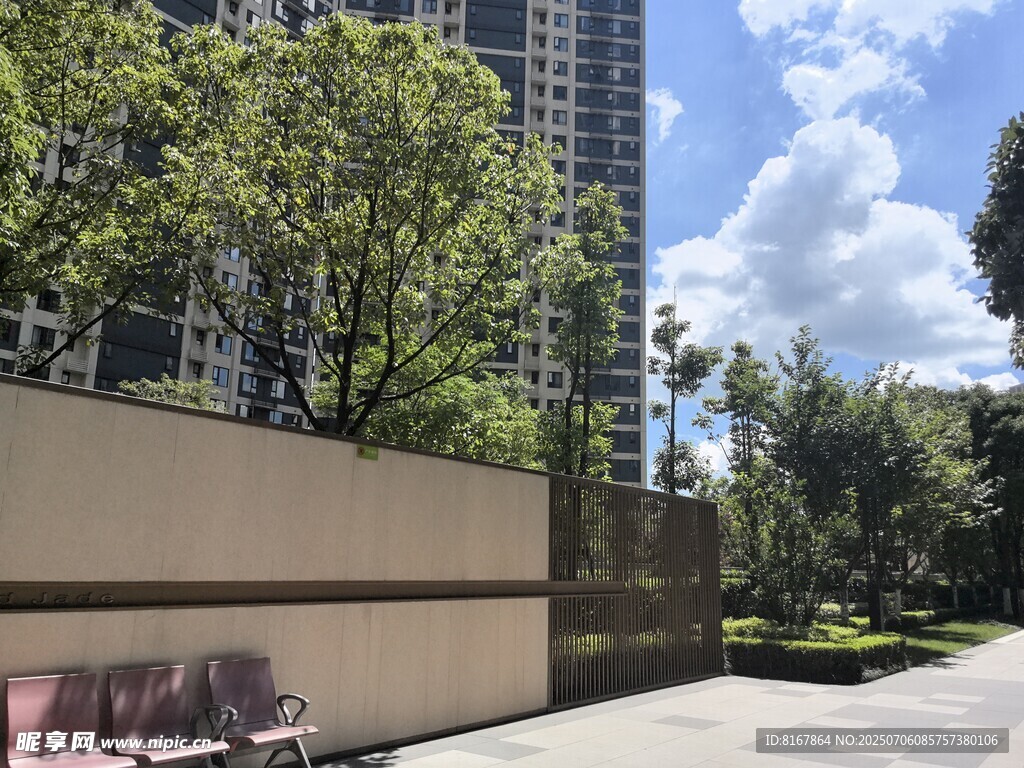 城市中的绿植景观墙