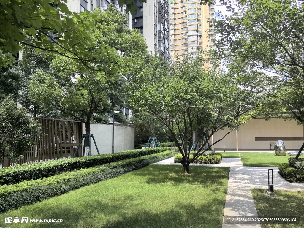 城市中的静谧绿植景观