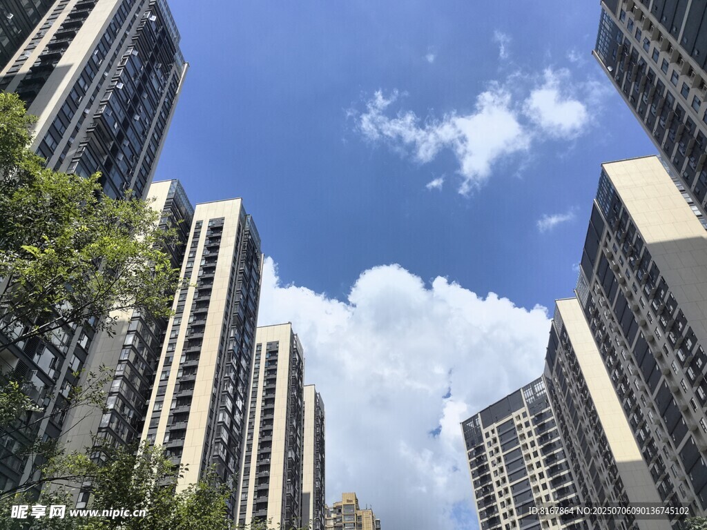 城市高楼林立的天际线