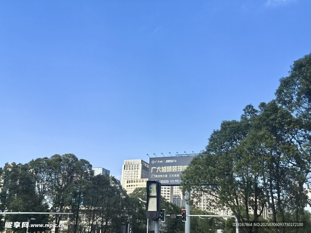 户外绿树环绕的建筑景观
