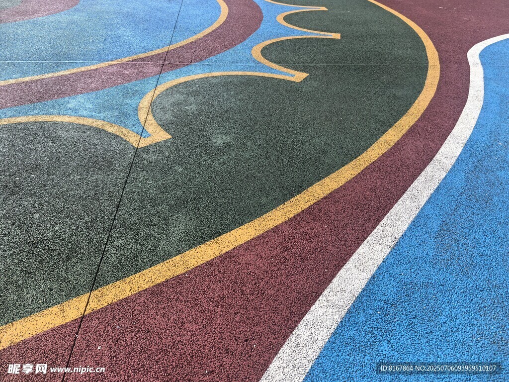彩色跑道地面纹理特写
