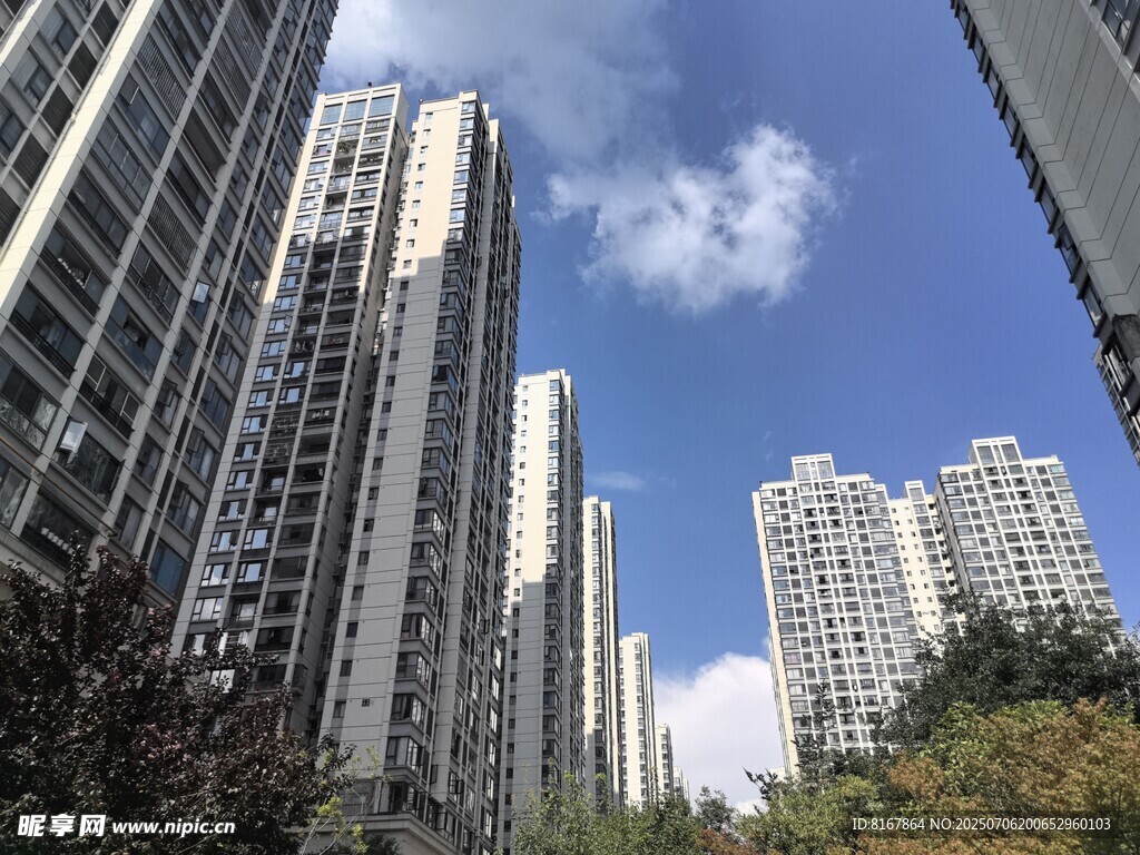 高楼林立的城市住宅区