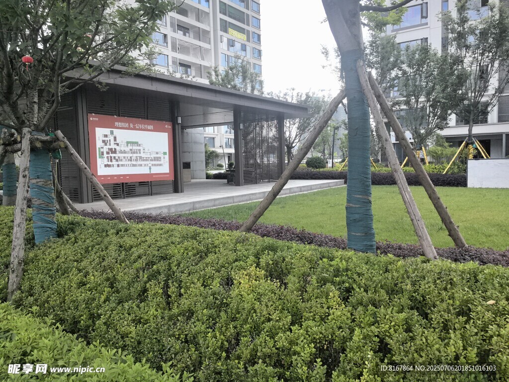 城市街边的绿化与建筑景观