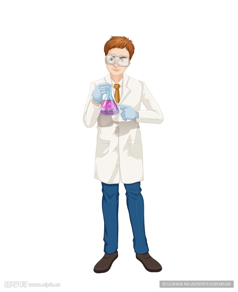 科学家手持试管做实验