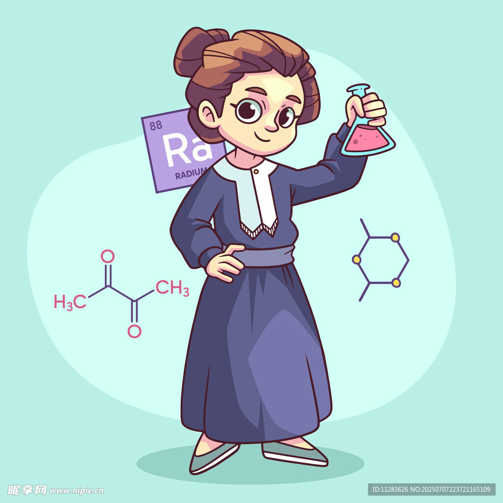 女科学家专注做实验