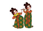 唐代仕女吹奏图