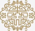 中式传统金色吉祥花纹图案