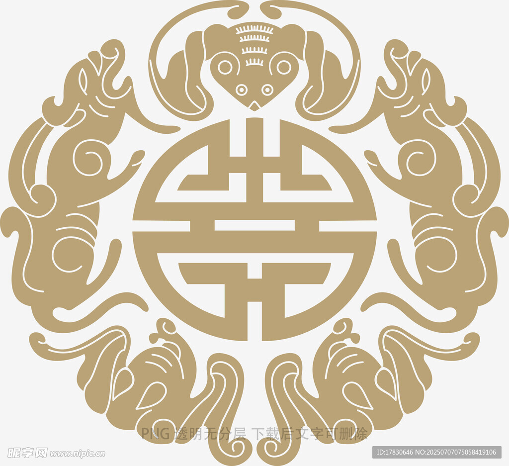 中式传统双喜吉祥纹饰图案