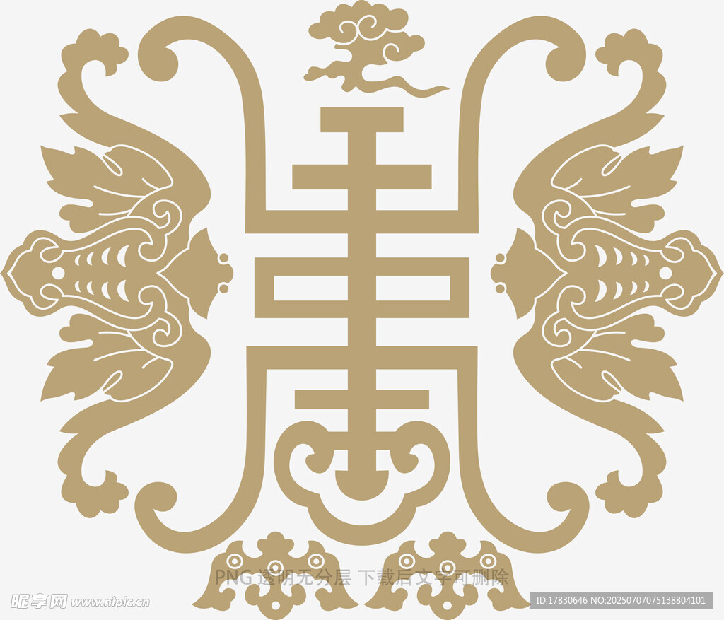 中式传统双喜吉祥花纹图案