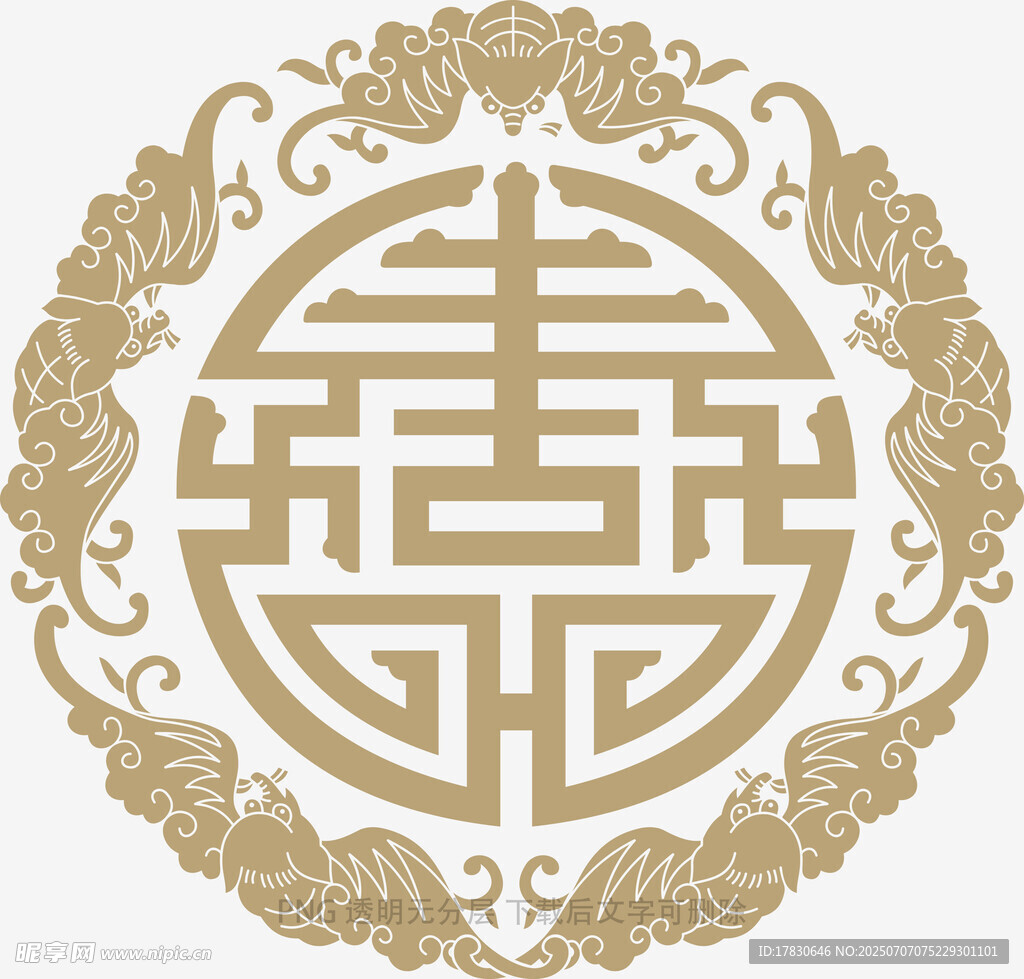 中式传统福寿纹吉祥图案