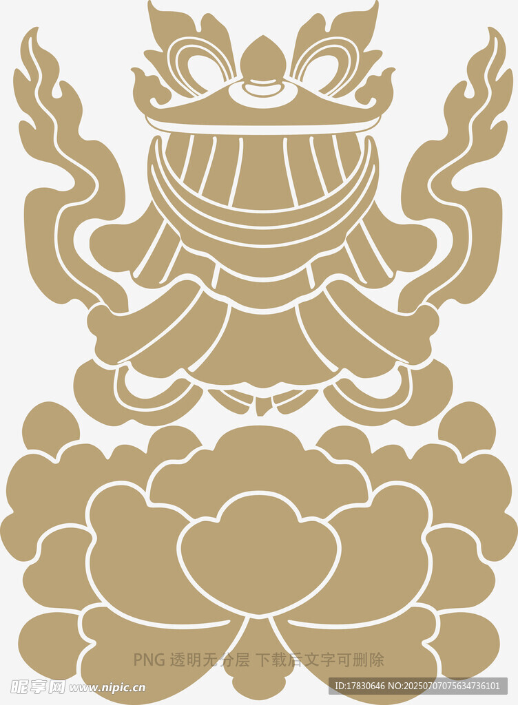 传统中式莲花纹饰图案