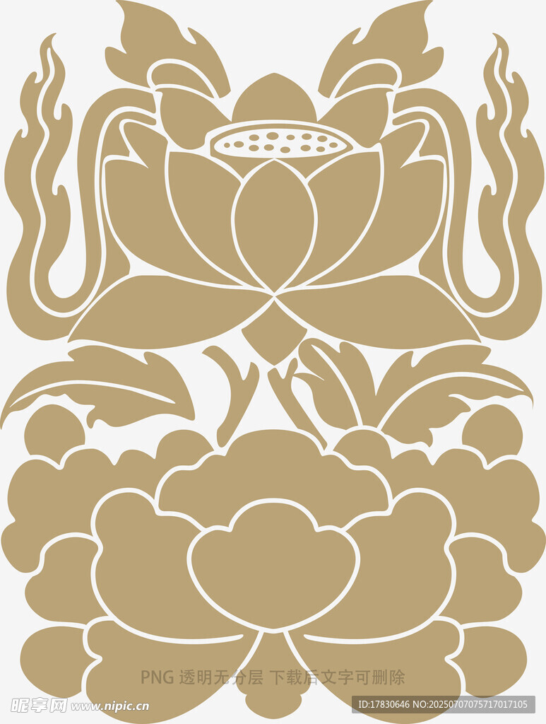 传统莲花火焰纹饰图案